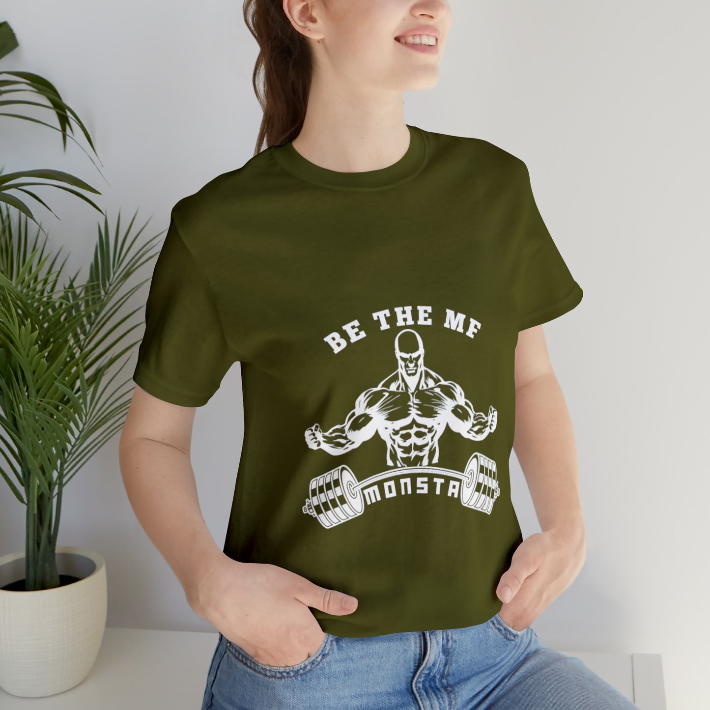 Be the MF MONSTA- White Logo- Unisex Jersey Short Sleeve Tee