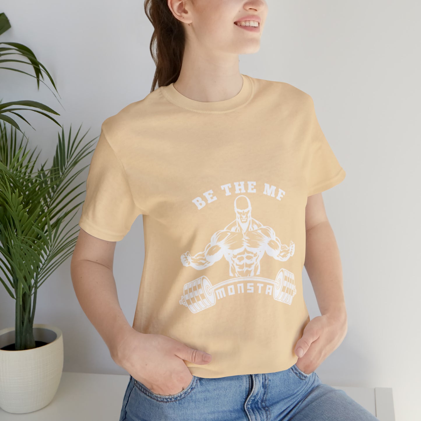 Be the MF MONSTA- White Logo- Unisex Jersey Short Sleeve Tee