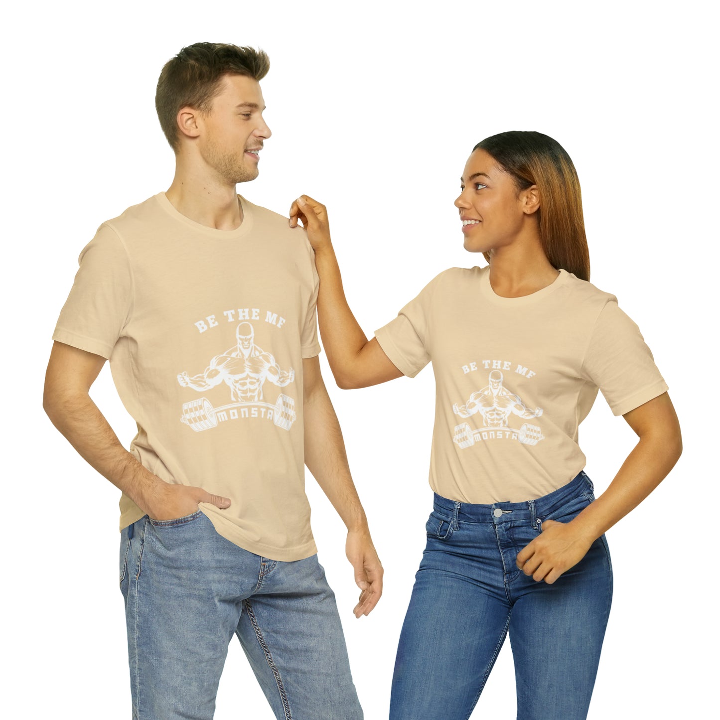 Be the MF MONSTA- White Logo- Unisex Jersey Short Sleeve Tee