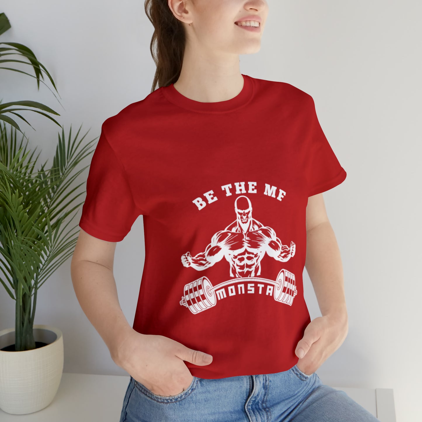 Be the MF MONSTA- White Logo- Unisex Jersey Short Sleeve Tee