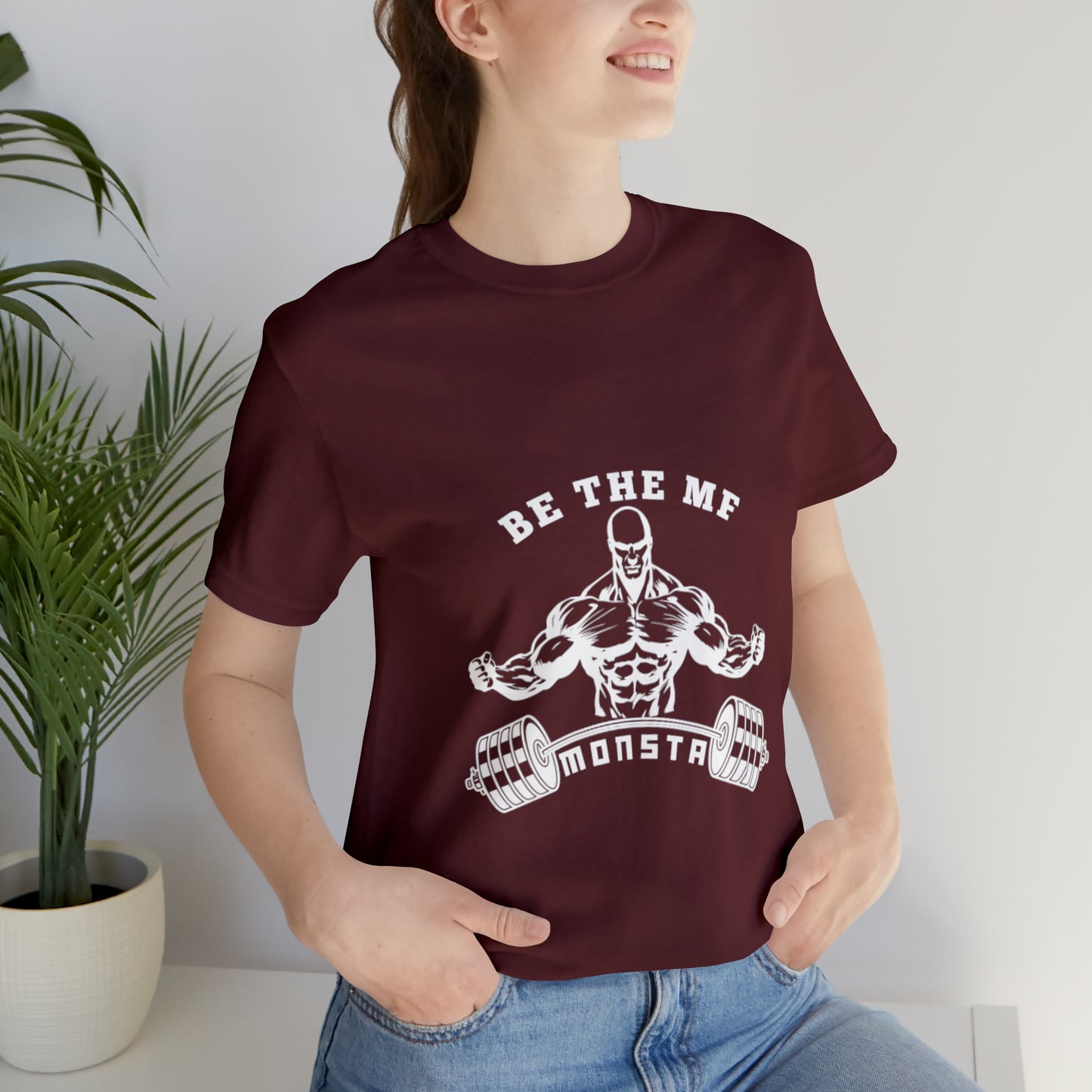 Be the MF MONSTA- White Logo- Unisex Jersey Short Sleeve Tee