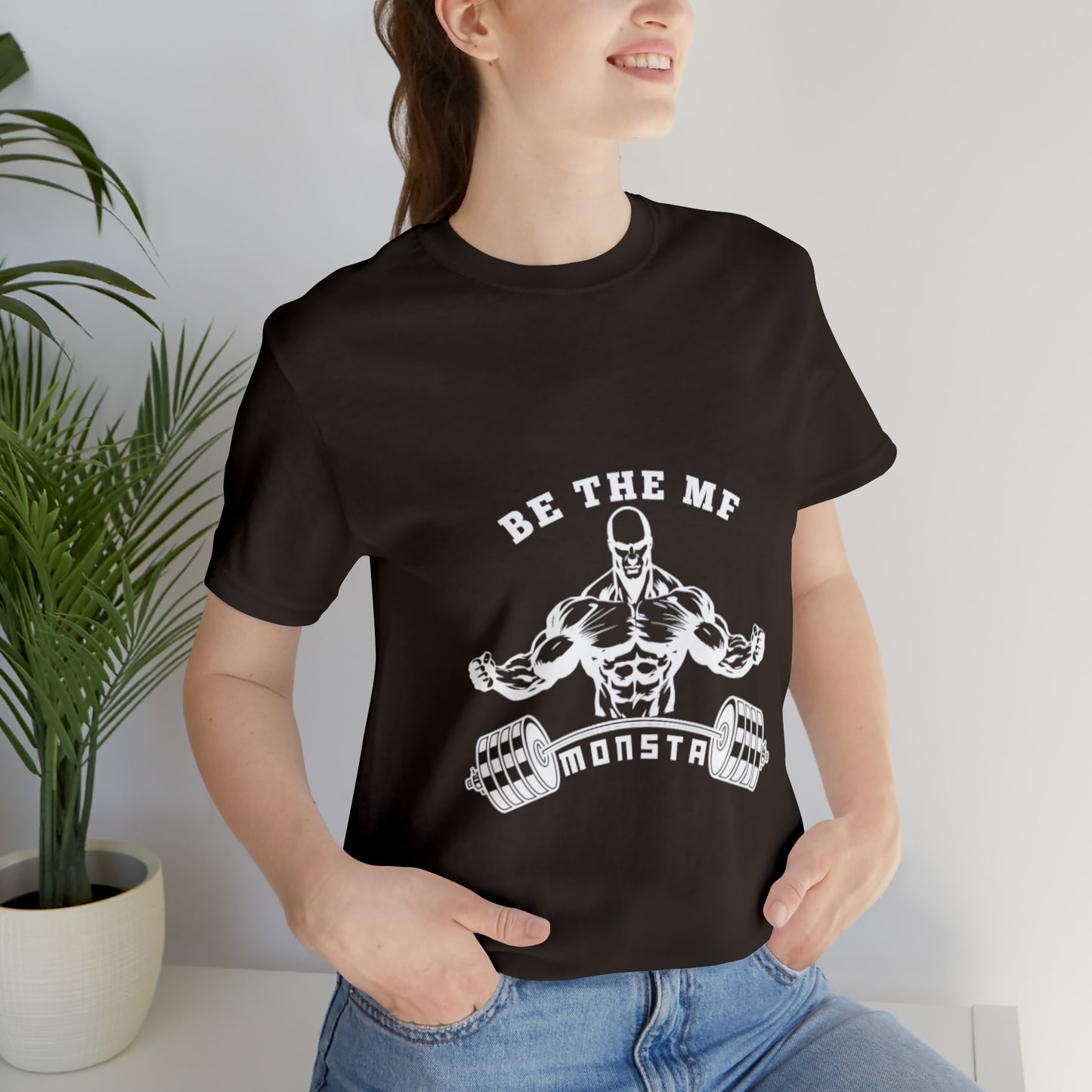 Be the MF MONSTA- White Logo- Unisex Jersey Short Sleeve Tee