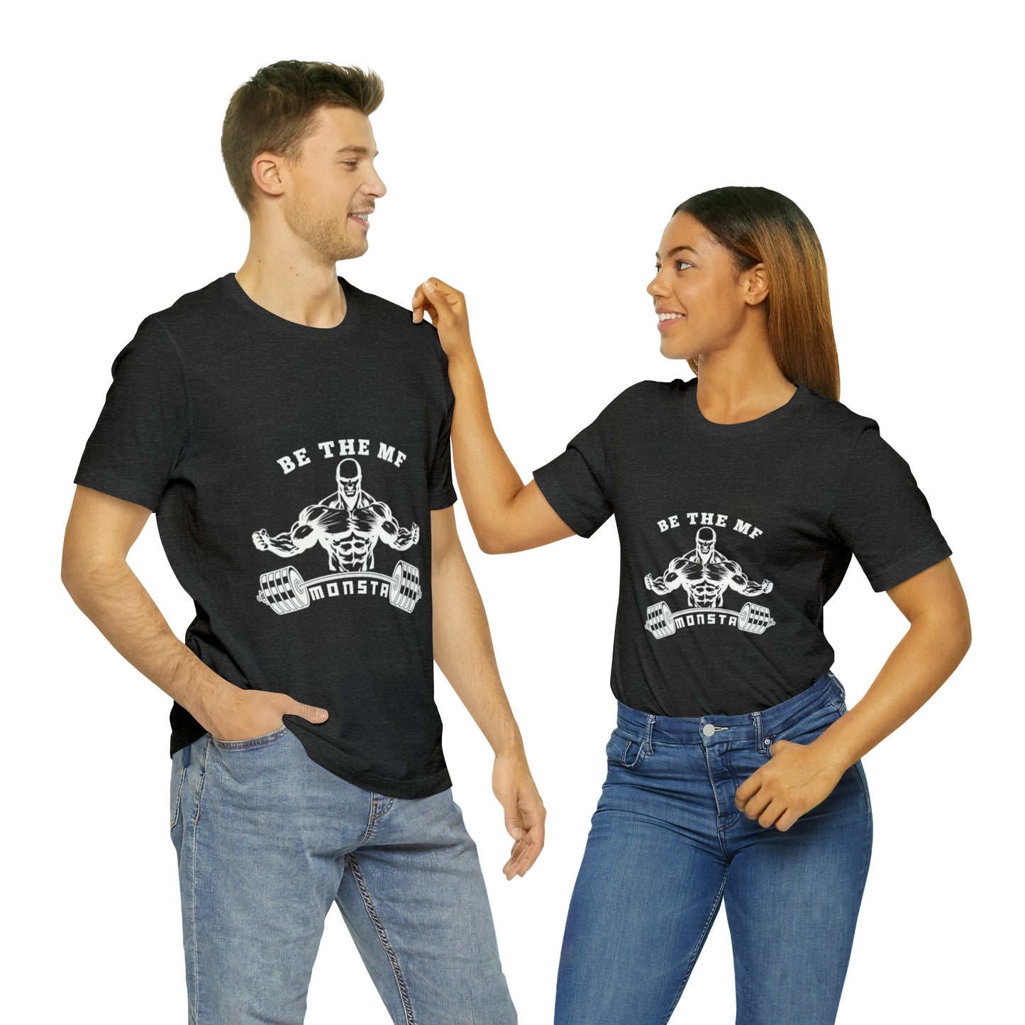 Be the MF MONSTA- White Logo- Unisex Jersey Short Sleeve Tee