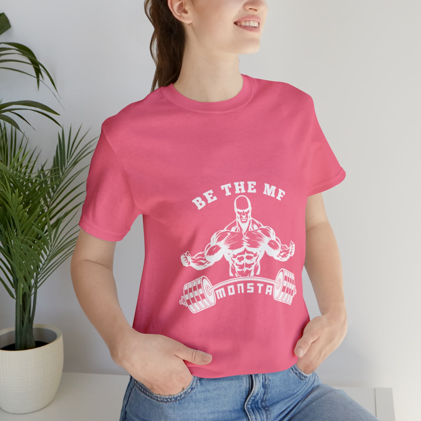 Be the MF MONSTA- White Logo- Unisex Jersey Short Sleeve Tee