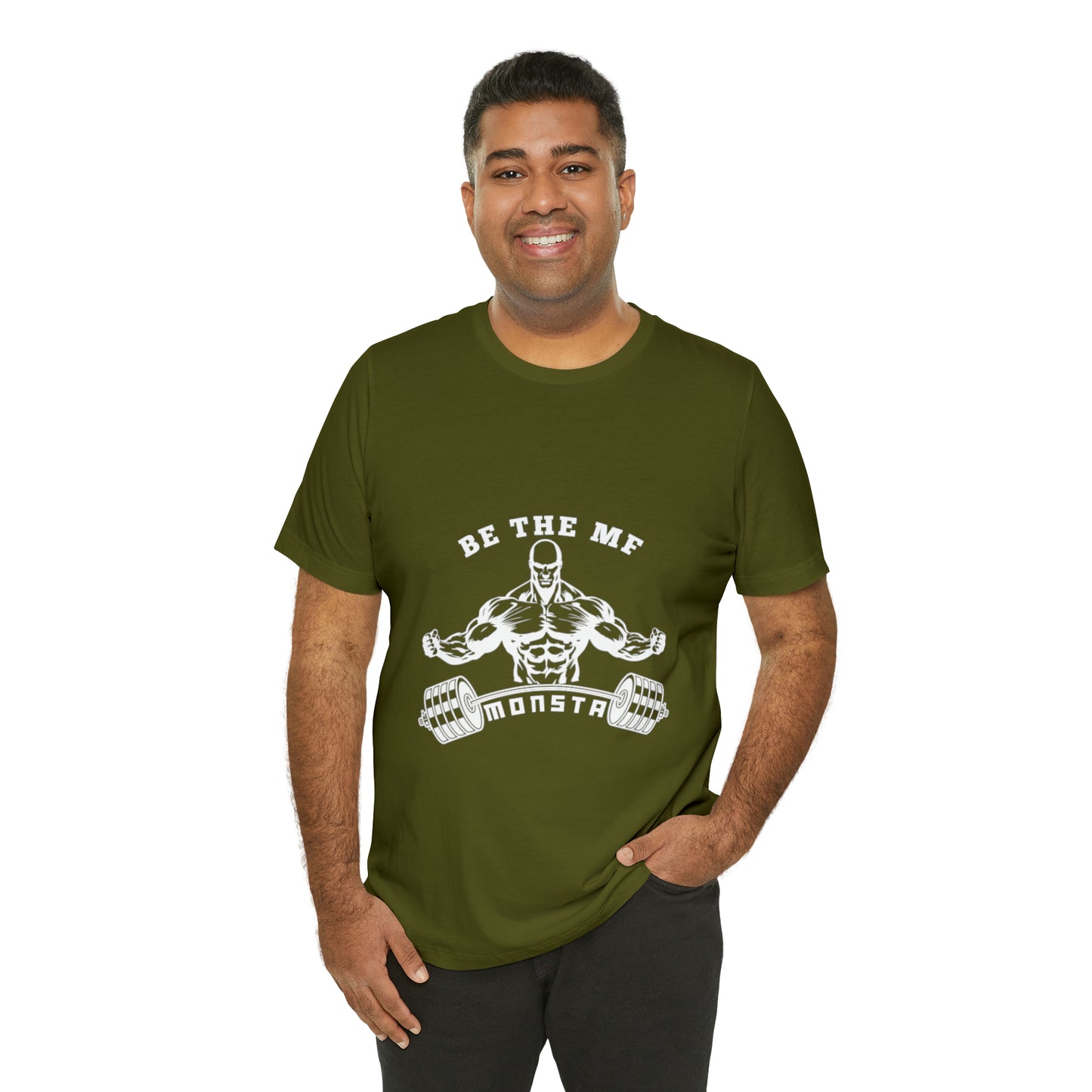 Be the MF MONSTA- White Logo- Unisex Jersey Short Sleeve Tee