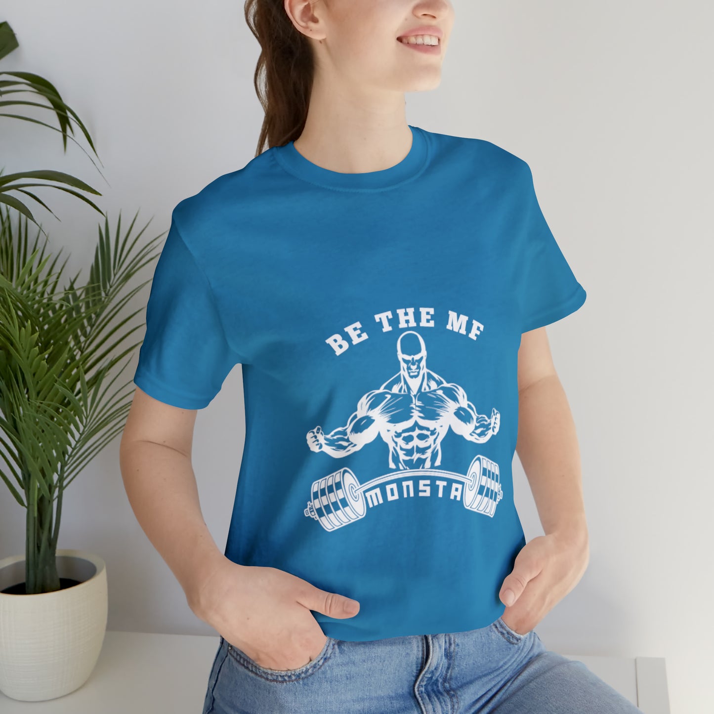 Be the MF MONSTA- White Logo- Unisex Jersey Short Sleeve Tee