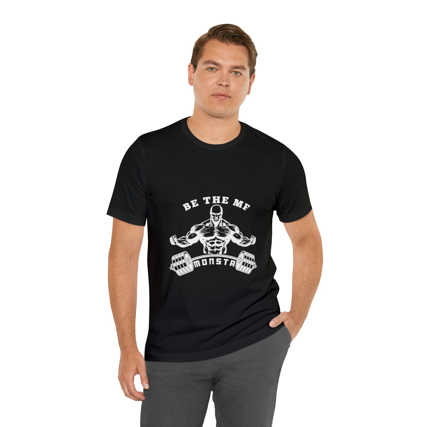 Be the MF MONSTA- White Logo- Unisex Jersey Short Sleeve Tee